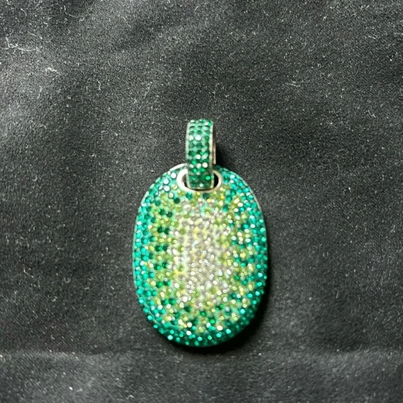 925 Sterling silver pendant - Emerald look!! - Picture 1 of 7